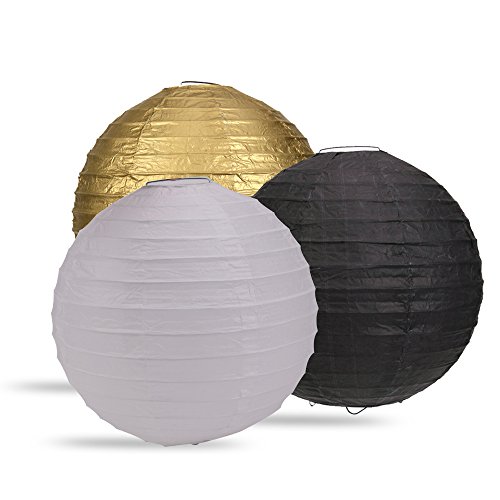 skylove schwarz gold Party Deko Party Decor Seidenpapier Pom Pom Quaste Girlande Polka Dot Tissue Poms Papier Girlande für Hochzeit Baby Dusche Dekoration Bridal Dusche Blau ersten Geburtstag - 5