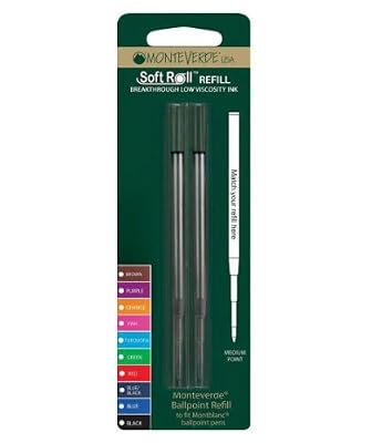 Monteverde Recharge Pointe large tendre pour Stylos à bille Montblanc - Noir (Lot de 2)