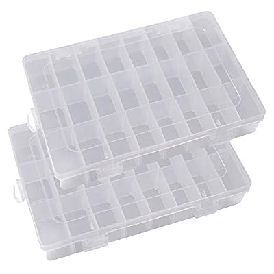 Ritte Boîtes en Plastique, Boîte à Outils avec Bacs Amovibles Compartiment de Stockage Boîte à Outils à Nourriture Coque, Boîte à Bijoux Organiseur pour Ongles, Strass, Perles, Artisanat