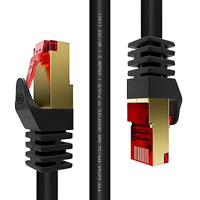 Duronic CAT6a /1 Noir - Câbles Ethernet RJ45 CAT6a de 1m 500MHz - Connecteurs en plaqué Or - Idéal pour Modem, Box, ADSL, LAN, Console de Jeux vidéo