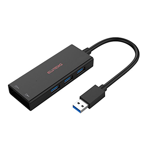 ELUTENG 3 Ports USB HUB mit Kartenleser Plug & Play USB3.0 Datenhub mit Cardreader für SD / Micro SD Karte