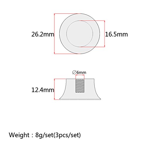 Preisvergleich Produktbild Gazechimp 3er Hut Potiknöpfe Knopf für SG / LP Gitarre - Schwarz