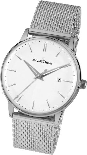 Jacques Lemans Herren-Armbanduhr XL Nostalgie Analog Quarz Edelstahl N-213C Jacques Lemans Herren-Armbanduhr XL Nostalgie Analog Quarz Edelstahl N-213C