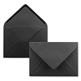  GUSTAV NEUSER Sobres DIN C5//Negro//220 x 154 mm//110 g/m²//Marca de calidad pegado en húmedo, color negro 100 Umschläge
