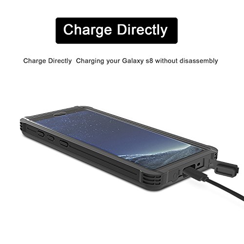 Samsung Galaxy S8 Carcasa Resistente Al Agua  Sparin baja del agua Funda impermeable con sensible pantalla t  ctil y acceso completo a todas las funciones para Samsung S8   a prueba de polvo   prueba de golpes  Negro