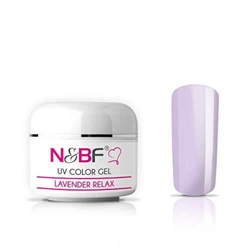 N&BF UV Farbgel 5 ml | Lavender Relax (Lila) | Colourgel deckend mittelviskos | Color Gel für Gelnägel | Made in EU | Farbgele für Nageldesign und Nailart | selbstglättend + ohne Säure
