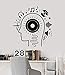 Produktbild 3d - Vinyl - Wand Aufkleber Musik Kopf Liebhaber Kopfhörer Melodie Aufkleber Teenager, Junge Zimmer Kunst Wandsticker Home Decor Diy - Wallpaper 56x57cm