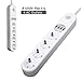 Produktbild USB Steckdosenleiste 4 Fach Hizek Mehrfachsteckdose Steckerleiste, Steckdosenturm und 4 USB Ladeanschlüsse (5V 10A) mit 1.8m Kabel für Smartphones und Tablets, zu Hause und im Büro - Weiß