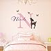 Produktbild jiuyaomai Little Deer Nettes Muster Mit Vögeln Und Benutzerdefinierten Kindernamen Wandmalereien Home Kinder Schlafzimmer Decor Art Vinyl Wandaufkleber 42x60 cm