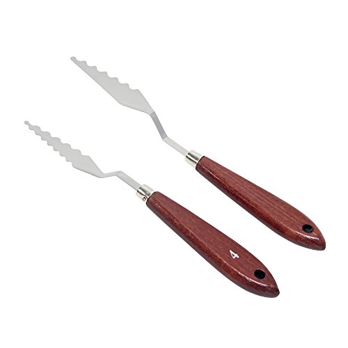 Wisamic 9 pcs Spachteln Malmesser Messer Palette Messer Farbe Schaber Edelstahl Malerei Mischschaber - 3