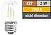 Produktbild LED-Filament Globelampe, E27, 2W, 210 lm, warmweiß, klar