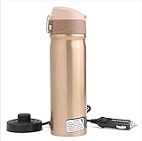 HomJo 12V 400ml Coche de viaje Auto de acero inoxidable Calefacción termosfera eléctrica Botella Café Taza de té Mi botella de agua hirviendo frascos de vacío Cafetera de acero