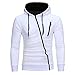 Produktbild Kapuzenpullover Sannysis Mode Herren Langarm Baumwolle Sweatshirt Kapuzenpulli Tops Basic Jacke Taschen Mantel Reißverschluss Outwear (3XL, Weiß)