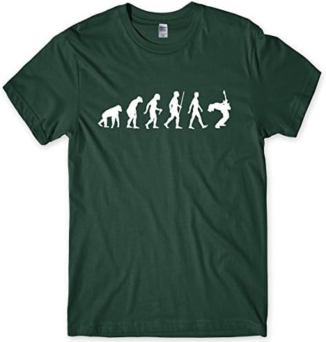 Evolution of a Guitarist Mens Guitar Player T-Shirt Gift (X-Large, Forest Green)