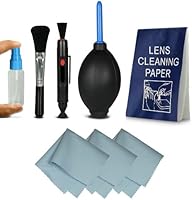Profi - Reinigungsset f&uuml;r Spiegelreflexkameras [Canon, Nikon, Pentax, Sony, Samsung, Panasonic], Objektive, DSLR Kameras, Smartphones, Camcorder, etc. - inklusive: Reinigungsstift [LensPen] + Blasebalg + 3x Mikrofasertuch + ergonomische Spr&uuml;hflasche + 50x Einweg - Reinigungstuch + Reinigungspinsel - Silikon- und Schleifmittelfrei
