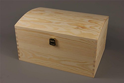 EXTRA LARGE TREASURE CHEST PLAIN WOODEN BOX WOOD KEEPSAKE MEMORY GIFT BOX DECOUPAGE CRAFT ART