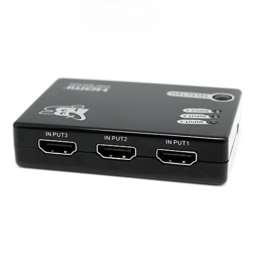 TBS®2211 3×1 3 Ports HDMI Switch / Umschalter (3 Eingänge 1 Ausgang) + IR Funk-Fernbedienung für HD-DVD-Player, Internet-Box, PS3, STB, Laptop, PC, DV, Xbox 360, HDTV, TV usw. – Full HD 1080p - 5