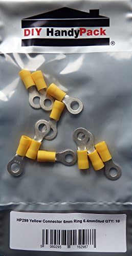 DIY HandyPack - Yellow Ring Lug Connector 6mm x 6.4mm (Pack 10)