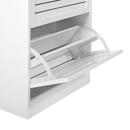 Schuhkipper Schuhschrank ADRIA, in weiß, 2 Klappen mit Schuhfach in Doppelreihe - 5