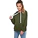 Produktbild Yesmile Damen Kapuzenpullover, Frauen Solide mit Hut Oberteile Damen Streifen Langarmshirt Tops Elegant Lose Baseball T-Shirt Sweatshirt Bluse