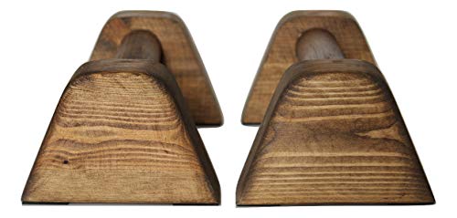 RAMASS Fitness Parallele Calisthenics, Push Up Bar, Mini Parallettes in Legno (Marrone)