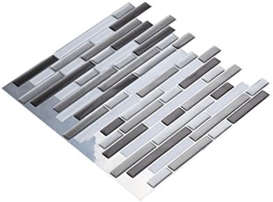 Wall Crafts 3D Wall Stickers Peel and Stick on Tiles for Kitchen / Bathrooms / Living Rooms / Bedrooms Tiles Stickers Mosaic Tiles, 12"x12", 10 pcs Pack, Marble Stone Appearance