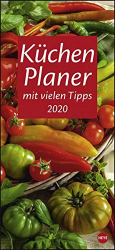 Küchenplaner. Wandkalender 2020. Monatskalendarium. Spiralbindung. Format 16 x 34,7 cm