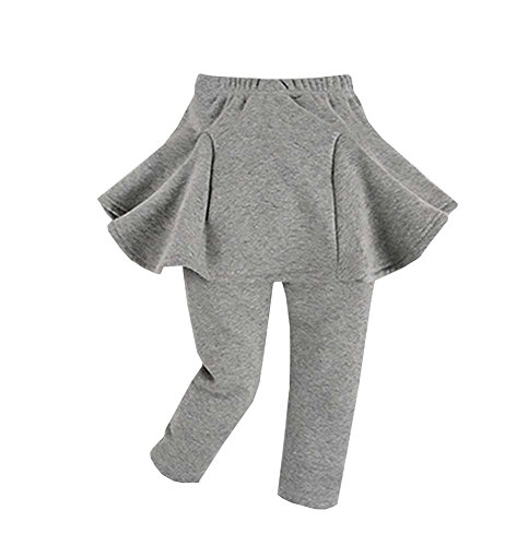 Warm Set of Leggings And Skirt Winter Baby Girl Double Skirt Leggings Grey 110cm