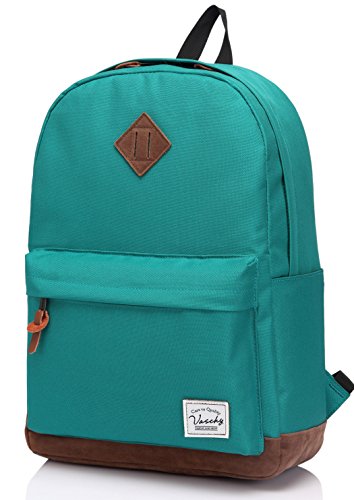 Vaschy Jungs Schulrucksack Leichte Rucks  cke Rucksack Herren Wasserabweisende Rucks  cke Reiserucks  cke Passt 14-Zoll Laptop  See Gr  n 
