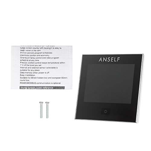 Anself Programmierbarer Raumthermostat Temperaturregler mit LCD Touchscreen Fußbodenheizung Wasserheizung - 7