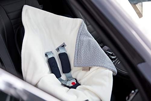 Preisvergleich Produktbild KraftKids Einschlagdecke für Babyschale Musselin grau Punkte