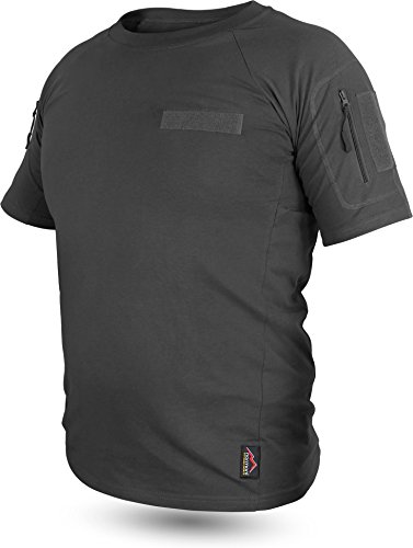 Tactical BDU Kampfshirt T-Shirt mit Klettpatches, Armtaschen & versteckten Seitentaschen Farbe Schwarz Größe 8/XL Tactical BDU Kampfshirt T-Shirt mit Klettpatches, Armtaschen & versteckten Seitentaschen Farbe Schwarz Größe 8/XL