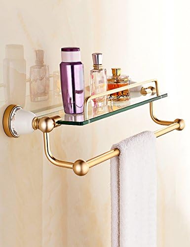 Stainless Steel Towel Bar Bathroom Towel Rack Bathroom Racks Walled Antique Gold Double Glass Cosmetic Stand ensuring quality and longevity.
