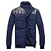 Produktbild Elecenty Herren Winterjacke Mantel Bluse Männer Sweatshirt Pullover Oberbekleidung Jacke Übergangsjacke Reißverschluss Tops Sweatjacke Pullover Outwear Jacken Steppjacke weihnachten (XXXL, Marine)