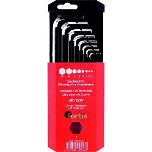 Preisvergleich Produktbild fortis 600038131 Werkzeug Sechskantschlüssel-Satz-2-10 mm-Box, 8-teilig