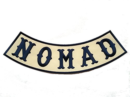 Preisvergleich Produktbild Nomad Biker Bottom / Side Rocker Off White / Navy Outlaw Anarchy Biker Patch [10 X 2.25 Inches]
