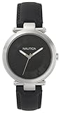 Nautica Damen Analog Quarz Uhr mit Leder Armband NAPFLS002