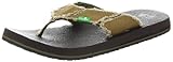  Sanuk Herren Fault Line Canvas Zehentrenner Beige (TAN/CAMO) 44.5 EU