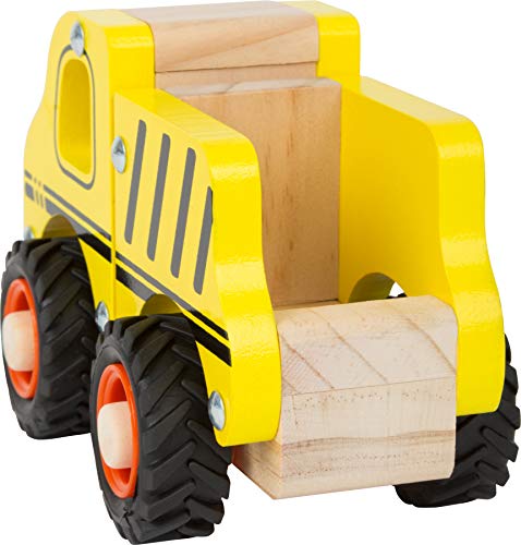 small foot 11096 Einsatzfahrzeug Baufahrzeug aus Holz, mit Ladefläche und gummierten Rädern, ab 18 Monaten - 4