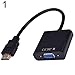 Price comparison product image Dandeliondeme 1080P HDMI Male to VGA Female Video Converter Adapter Cable for PC Laptop HDTV 1600x1200/1080i/1080p Black White Black