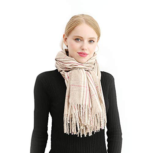 Divine Shield Cozy Pashmina Bufanda Larga Tartán Enrejado Mantón Caliente Mantas (Ultra Soft) 200 * 80cm - Longitud Completa