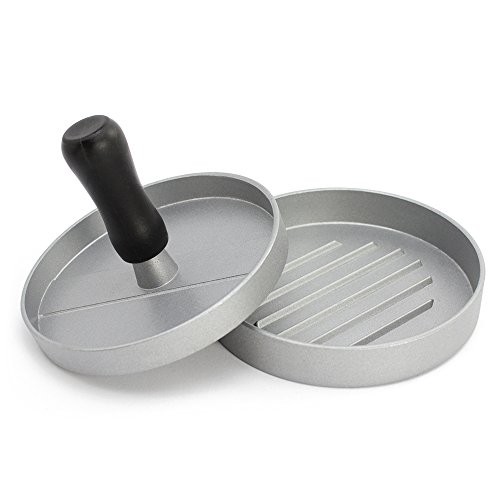 COM-FOUR® Hamburgerpresse aus Druckguss-Aluminium, ca.12 x 8,5 cm