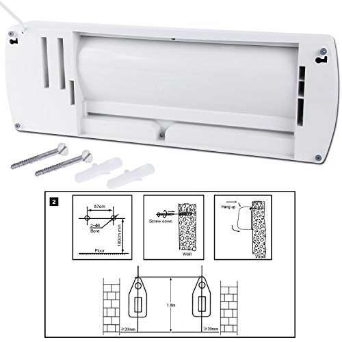 TZS First Austria – 2000 Watt Keramik Wand-Heizlüfter mit Fernbedienung | 2 Heizstufen | Kaltluft-Funktion | Timer bis 7,5 Stunden | Swing-Funktion | Sicherheitsthermostat | inklusive Wandmontage-Set - 5