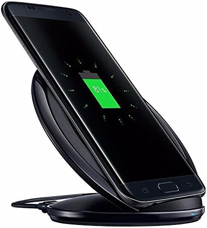 Galaxy S8 Wireless Charger, Qi Fast Wireless Charger Charging Stand Pad for Samsung S8, S8 Edge, S7, S7 Edge, S6 Edge Plus, Galaxy Note 5 and Other Standard Qi-Enabled Devices - Black