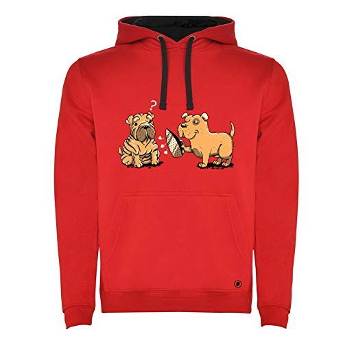 Sudadera con Capucha Divertida Shar Pei Rojo - Serigrafía