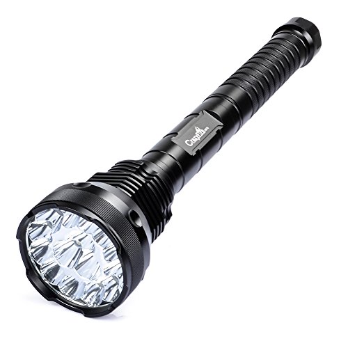 CrazyFire 18000lm LED Taschenlampe,15 Cree XM-L T6 Superhell LED Taschenlampe,Wasserdicht Taktisch 5 Modi Beste Taschenlampe LED Stirnlape mit Sicherheitshammer Unterstützt von 18650 oder 26650 Batterie.