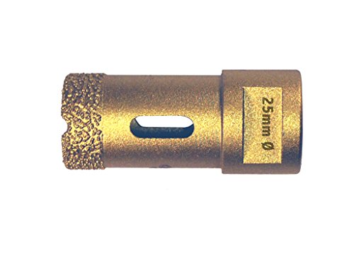 Diamant Bohrkrone Gold 25mm M14 Gewinde für Winkelschleifer - Fliesenbohrkrone, Vakuum verarbeitet, Fliesenbohrer, Hohlbohrkrone.