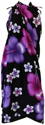 Siam Secrets Purple Floral Sarong Hibiscus Flower Beach Wrap Pareo Large