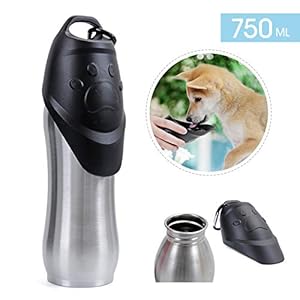 Speedy Pet – Botella de Agua para Mascotas, Cuenco de Viaje de Acero Inoxidable 304, Ligera y hermética, para Perros, al Aire Libre, para Perros, Gatos, Botella de Agua de Viaje, 25 onzas