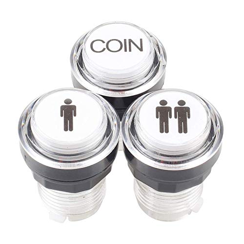 EG STARTS 2 Player Classic Arcade DIY Kit USB Encoder to PC 2x 5 Pin Joystick Games   16x 30mm 5V LED Bot  n iluminado 1   2 jugadores Botones de monedas para Raspberry Pi 1 2 3 3B Mame Fighting Stick